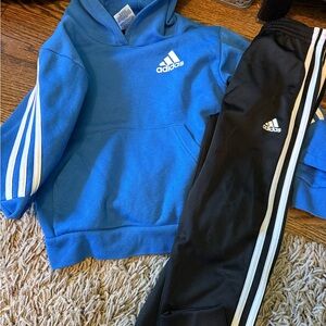 Adidas Kids Blue Hoodie and Black Pants Set